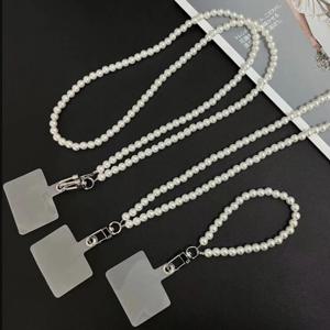 1Pcs 휴대용 휴대 전화 끈 XYu 크로스 바디 목걸이 체인 진주 스트랩 케이스 용 분실 방지 슬링