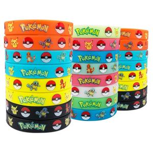 6pcs 포켓몬 팔찌 애니메이션 포켓 피카추 Noctilucent 만화 실리콘 팔찌 팔찌 Kawaii Cosplay Accessoires 선물