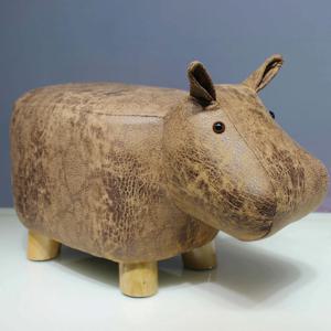 하마 벤치 신발 벤치 스툴 어린이 만화 스툴 원목 동물 스툴 창의적 패션 송아지 스툴 코끼리