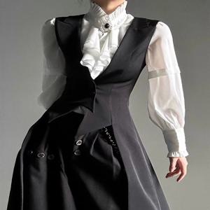 조끼 얇은 여성용 봄 캐시미어 레이스 패치워크 조끼 미니멀리즘 젠틀 어반 퓨어 심플 소프트리 슬리브리스
