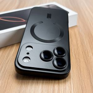 메탈릭 페인트 마그네틱 소프트 TPU 케이스 (아이폰 17 에어 16 E 15 14 플러스 13 12 11 프로 맥스) 무선 충전 렌즈 보호 커버