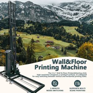 휴대용 3.5M 2-in-1 벽 바닥 프린터 기계, UV 잉크로 3D 직접 인쇄 가능, 바닥 타일, 유리, 금속, 캔버스, 나무