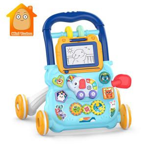 아기 보행기 초기 교육용 학습 보행 푸시 휠 액티비티 뮤지컬 드래그 카 장난감 0-12개월 유아 선물