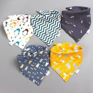 5 개/몫 아기 두건 Bibs 스카프 Burp Cloths 신생아 유아 유아 소년 소녀 어린이 만화 삼각형 면화 턱 받이