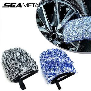 SEAMETAL 슈퍼 소프트 자동차 마이크로 화이버 휠 디테일러 워시 장갑 두꺼운 양면 자동차 디테일링 포켓 미트 세차 제품