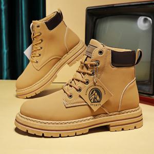 높은 탑 부츠 남성 가죽 신발 패션 오토바이 남성 발목 부츠 겨울 부츠 레이스 업 Botas Hombre 카우보이 부츠