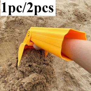 1pc/2pcs 프로 모래 및 눈 삽 - 어린이/성인을 위한 활기찬 오렌지 해변 파기 도구, 헤비 듀티 플라스틱 눈 장난감