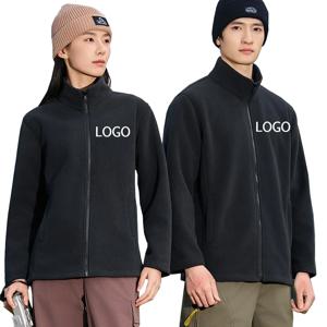 남성용 두꺼운 따뜻한 폴라 플리스 재킷 방풍 스탠드업 칼라 아우터웨어 맞춤 디자인 인쇄 겨울 캠핑 하이킹 코트
