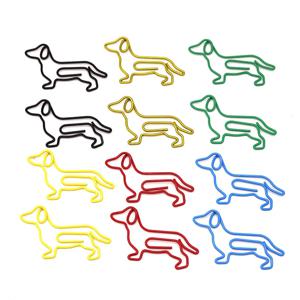 10-100pcs 크리 에이 티브 다채로운 닥스 훈트 종이 클립 만화 크리 에이 티브 금속 동물 특수 모양의 책갈피 클립 종이 클램프
