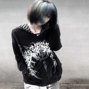 Subculture Y2k 일본 후드 티셔츠 여성 얇은 봄 가을 레트로 루즈 지퍼 자켓 탑 2000s 한국 캐주얼 후드 New