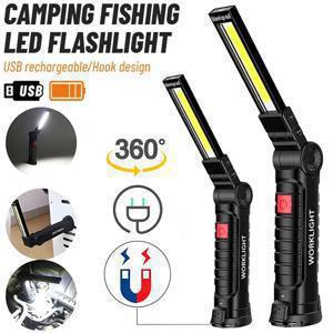 자석, 후크 360이 포함된 LED COB 손전등 USB 충전식 토치 검사 램프 °   회전식 조명 야외 비상 작업등