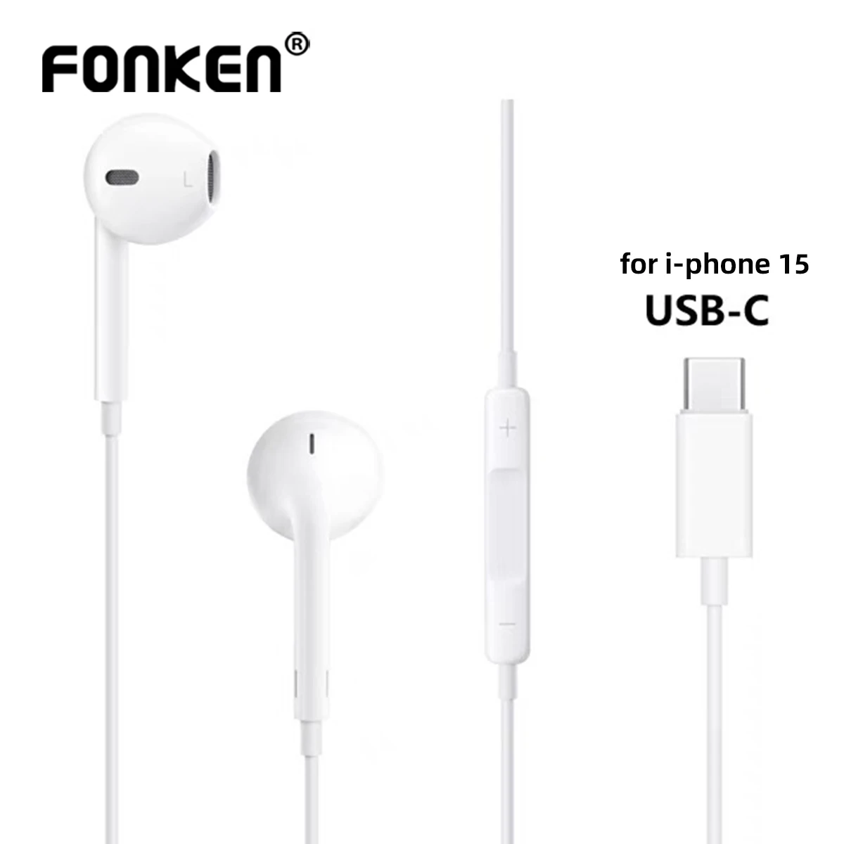 Apple iPhone 15 Pro Max 용 유선 이어폰, Sumsung Onepuls 용 마이크 포함 Xiaomi Redmi Huawei USB C 음악 이어 버드