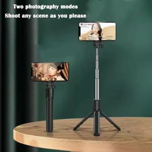 1pc 무선 블루투스 셀카봉 삼각대 스탠드 아이폰 샤오미용 - 리모트 셔터가 있는 휴대용 휴대폰 홀더, 필 라이트 없음