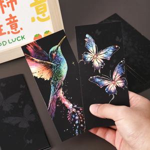 수제 DIY 다채로운 북마크 스크래치 그림 북마크 그림 휴대용 어린이 재미있는 장난감 낙서 스크래치 그림 종이