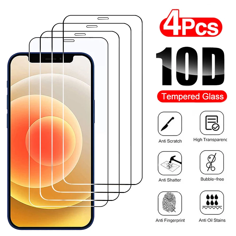 2/4Pcs iPhone 11 12 13 14 15 16 Pro Max 16E iPhone X XR Xs Max 6s 7 8 14 15 16 Plus 강화 유리 용 풀 커버 유리