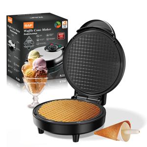 전기 와플 콘 메이커 1200W 얇은 와플 아이스크림 볼 에그롤 기계 스마트 제어 논스틱 플레이트 및 쉐이퍼 롤러