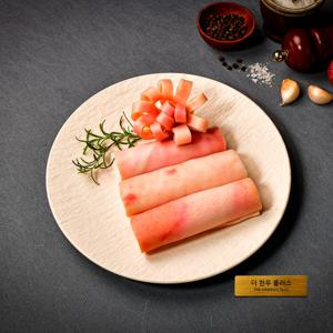 더한우플러스 무항생제 한돈 손질 돼지껍데기 돈피 볶음 구이용 1kg