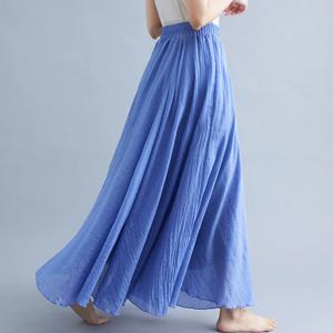 28 색 모리 걸 문학 코튼 린넨 드레스 신축성있는 허리 a 라인 확장 스커트 솔리드 컬러 에스닉 스타일 여성 롱 스커트