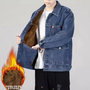 기모 자켓 청년 가을 기모 두꺼운 자동차 수리 작업용 남성용 청바지 자켓 자켓 재킷 자켓 청년 가을 자켓