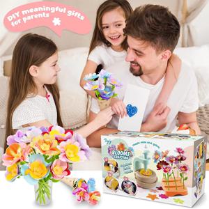 DIY 패브릭 꽃 꽃다발 장난감 공예 키트 어린이-꽃 장난감 꽃 꽃다발 만들기 유아 소녀 교육 활동 생일 선물