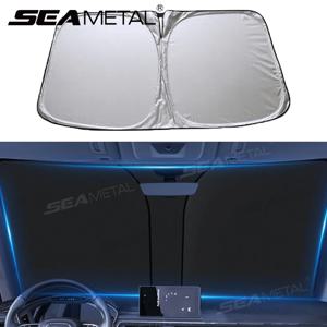 SEAMETAL 자동차 앞 유리 썬 쉐이드 커버 접이식 바이저 보호대 인테리어 안티 UV 썬 윈드 스크린 접이식 파라솔 자동차 액세서리