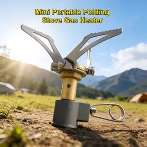 HGF-3000T 티타늄 미니 캠핑 가스 버너 45g 일체형 포켓 스토브 야외 하이킹 접이식 조리용 화로 휴대용 ﻿