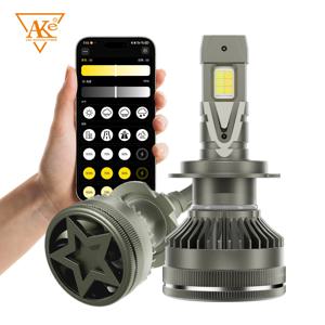 앱 제어 H7 자동차 헤드라이트 전구 H4 미니 터보 헤드라이트 H1 H11 H3 9005 HB3 9006 HB4 LED 자동차 조명 3000K 4300K 6000K 3가지 색상