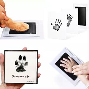 애완 동물 고양이 개 발 인쇄 잉크 키트 패드 안전 무독성 아기 발자국 신생아 샤워 손자국 쉬운 Diy 터치 Inkless 애완 동물 기념품