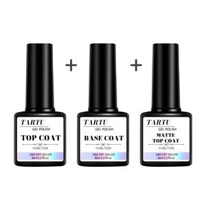 8ml 기능성 젤 네일 아트 세트 (1개/2개/3개) 베이스 코트 & 다이아몬드 탑 코트, 매트 탑 포함, 네일 아트 디자인 도구용 쏙 오프