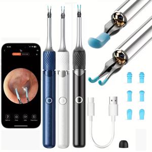 3 in 1 와이파이 지원 귀이개 족집게 12MP 카메라 귀지 제거 도구 충전식 배터리 귀 청소기 족집게 도구 포함