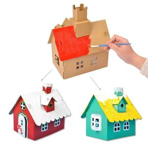 축제 장식 공예 종이 쉘 하우스 쿠키 DIY 그림 크리스마스 비스킷 하우스 하우스 유치원 어린이 선물