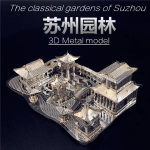 3D 금속 퍼즐 소주 건물의 중국 고전 정원 Diy 3D 모델 키트 레이저 컷 조립 퍼즐 장난감