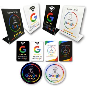 13.56Mhz 프로그래밍 가능한 Google 리뷰 카드 NFC 스테이션 테이블 아크릴 스티커 방수 NFC 스탠드 Google 리뷰 카드