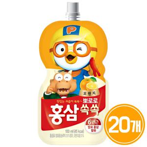 팔도 뽀로로 홍삼쏙쏙 오렌지 100ml 20개
