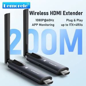 Lemorele 무선 HDMI 송신기 및 리시버 미팅 블루투스 송신기, 노트북 TV 프로젝터 모니터용 오디오, 5G 200M