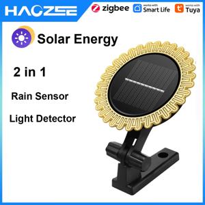 Haozee Tuya 스마트 Zigbee 햇빛 비 센서 태양열 충전 실시간 빗물 감지기 집에서 제어되는 스마트 라이프 앱