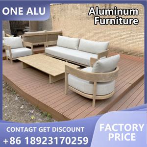 파티오 알루미늄 가구 편안한 두꺼운 쿠션 속건 스타일 소파 세트 (정원, 거실, 마당용)