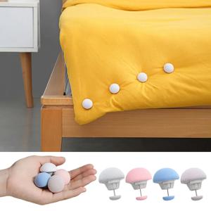 버섯 모양 퀼트 홀더 마카롱 논슬립 이불 담요 클립 원키 잠금 해제 담요 커버 고정 클립 홀더 침대 시트