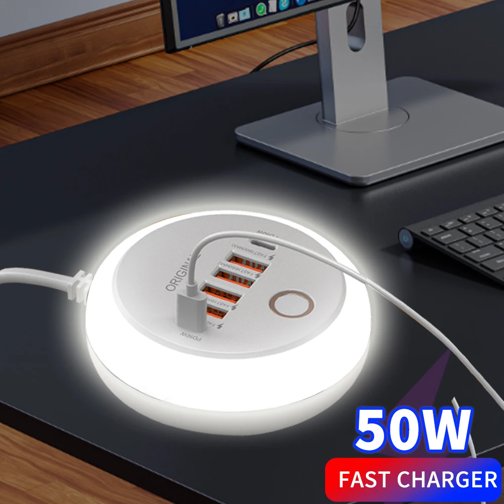 50W 멀티 포트 USB 충전기 전원 스트립 소켓 빠른 충전 여행용 충전기 아이폰 삼성 샤오미 퀵 차지 폰 어댑터