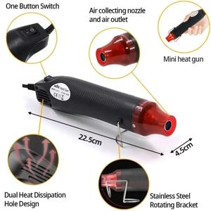 300W 핫 에어건 PVC 다기능 휴대용 전기 열풍기 휴대용 미니 히터 DIY 공예 엠보싱 수축 포장용