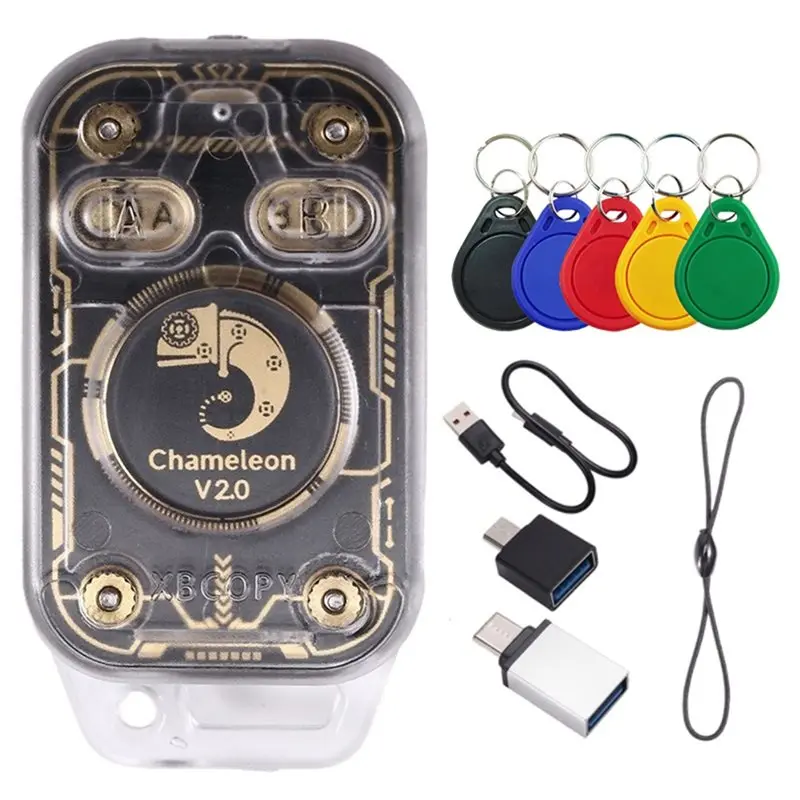 DIGIT-Chameleon Ultra V2.0 RFID 스마트 칩 리더 에뮬레이터+ 5XUID 키체인 NFC 복제기 125K 13.56Mhz 카드 디코딩 기능