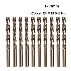 5/10Pcs 1-14mm 트위스트 드릴 비트 HSS 고속 강철 드릴 비트 세트 단단한 금속, 스테인레스 스틸, 주철 용 스트레이트 라운드 생크