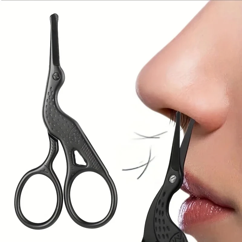 스테인리스 스틸 코털 가위 둥근 머리형 코뿔형 눈썹 코털 귀털 정리 미용 도구