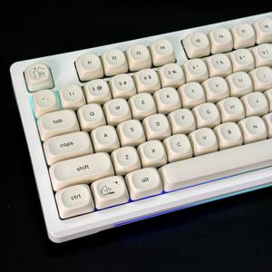 귀여운 한국어 키캡 60% 65% 75% TKL 96% 100% 레이아웃 MOA 밀키 캣 과일 프린트 한글 키캡 (MX 스위치 기계식 키보드용)