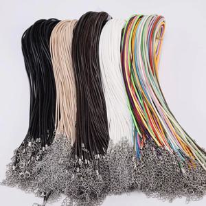 10 개/몫 직경 1.5/2mm 가죽 코드 목걸이 쥬얼리에 대 한 걸쇠 조정 가능한 꼰 로프 DIY 목걸이 팔찌 용품 만들기