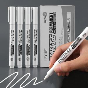 새로운 1/2/3PCS 방수 금속 마커 영구 흰색 페인트 펜 세척 아트 페인팅 낙서 펜 패브릭 나무 가죽 Marker1MM