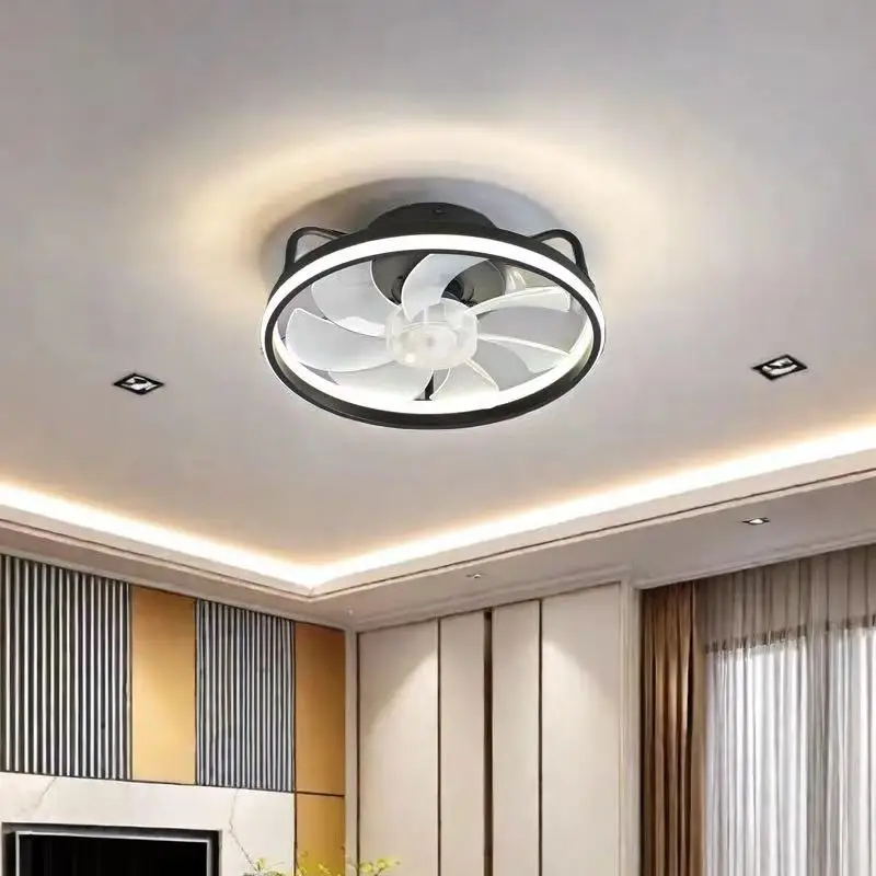 조명이 있는 55W 천장 팬, 원격이 있는 천장 LED 조명 팬, 홈룸용 LED 램프가 있는 선풍기 침실 34cm