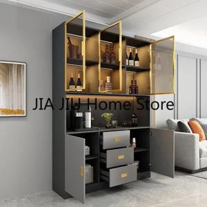 나무 디스플레이 와인 캐비닛 주방 스토리지 거실 벽 와인 캐비닛 랙 주류 Mueble Licorera 바 가구 QF50JG