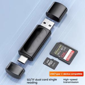 TF+SD 2-in-1 OTG 카드 리더기 Type-c 휴대폰 및 컴퓨터용 다기능 자동차 카메라 카드 리더기