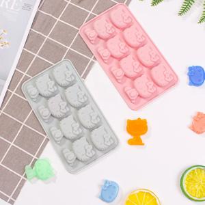 귀여운 고양이 실리콘 몰드 아이스 그리드 초콜릿 몰드 비스킷 수제 DIY 도구 드립 글루 몰드 석고 화이트 엠브리오 몰드